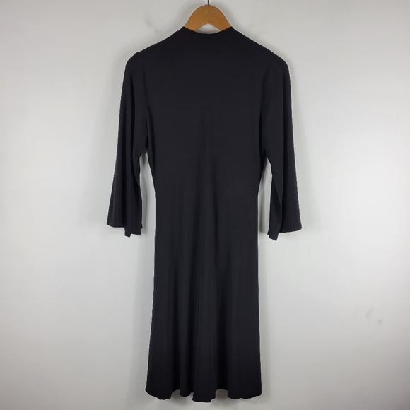 A.B.S Allen Shwartz Ruched Knotted Front V Neck Kimono Sleeve Sheath Dress - Picture 8 of 9